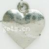 Zinc Alloy Heart Pendants, plated nickel, lead & cadmium free 