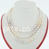 Natural Freshwater Pearl Long Necklace, Rice, wrap necklace 6-7mm Inch 