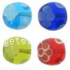 Handmade Lampwork Beads, Flat round, 14x14x8mm, Sold by PC