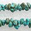 Natural Chip Turquoise Beads, Dyed Turquoise, Nuggets, blue, 3-10mm Inch 