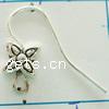 Iron Hook Earwire, with Zinc Alloy, Flower, plated nickel, lead & cadmium free, 7mm 