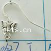Iron Hook Earwire, with Zinc Alloy, Butterfly, plated nickel free 