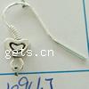 Iron Hook Earwire, with Zinc Alloy, Heart, plated nickel free 