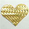 Brass Stamping Pendants, Heart, gold color plated, flower cut 