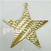 Brass Stamping Pendants, Star, gold color plated, flower cut 
