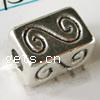 Zinc Alloy European Beads, Rectangle, plated, without troll 