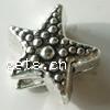 Zinklegierung European Perlen, Stern, plattiert, keine, frei von Nickel und Blei, 12mm, Bohrung:ca. 4mm, 400PCs/Tasche, verkauft von Tasche