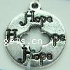 Zinc Alloy Message Pendants, Donut, word hope, plated nickel, lead & cadmium free Approx 
