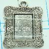 Zinc Alloy Pendant Cabochon Setting, Rectangle, plated cadmium free Approx 