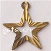 Brass Stamping Pendants, Star, plated, flower cut 13mm 