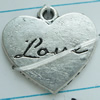 Zinc Alloy Message Pendants, Heart, word love, plated nickel, lead & cadmium free Approx 