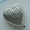Zinc Alloy Heart Beads, plated, textured cadmium free Approx 