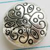 Zinc Alloy Flat Beads, Flat Round, plated, with flower pattern lead & nickel free, 18mm 