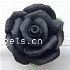 Flower Polymer Clay Beads, layered, black, 14mm 