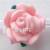 Flower Polymer Clay Beads, layered, pink, 12mm 
