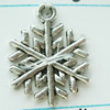 Zinc Alloy Christmas Pendants, Snowflake, plated, Christmas jewelry 