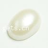 ABS Plastic Pearl Cabochon, Oval 