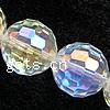 Round Crystal Beads, AB color plated, handmade faceted 16mm Inch 