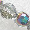 Round Crystal Beads, half-plated, handmade faceted 16mm Inch 