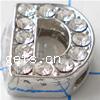 Zinc Alloy Letter Slide Charm, Letter D, plated, with Mideast rhinestone nickel free 
