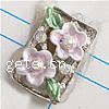 Enamel Zinc Alloy Connector, Rectangle, plated, with rhinestone 