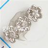 Rhinestone Spacer Bar, with Zinc Alloy, Flower, plated, plating thickness more than 3μm &  & with Mideast rhinestone lead & nickel free 