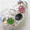 Rhinestone European Beads, with Zinc Alloy, Rondelle, plated, plating thickness more than 3μm & with Mideast rhinestone Grade A 