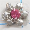 Rhinestone Zinc Alloy Connector, Flower, plated, plating thickness more than 3μm & with Mideast rhinestone Grade A, 13mm 