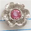 Rhinestone Zinc Alloy Connector, Flower, plated, plating thickness more than 3μm & with Mideast rhinestone Grade A, 16mm 