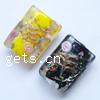 Handmade Lampwork Beads,Flat  Rectangle, 28X22X13MM, Hole:Approx 6MM, Sold by PC