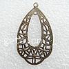Brass Stamping Pendants, Teardrop, plated, hollow Approx 2mm 