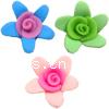 Flower Polymer Clay Beads, layered 