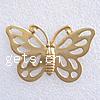 Filigree Brass Stampings, Butterfly, plated, hollow 