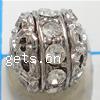 Ball Rhinestone Spacer, with Zinc Alloy, Round, plated, with Mideast rhinestone Grade A 