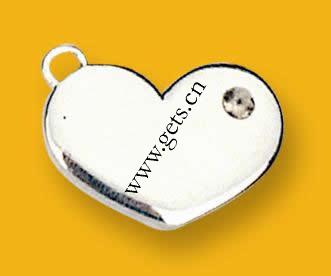Zinc Alloy Heart Pendants, plated, more colors for choice, 14x20mm, Sold By PC