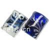 Handmade Lampwork Beads, Flat Rectangle, 21x15x10mm, Sold by PC