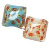 Handmade Lampwork Beads, Square, 17x17x12mm, Sold by PC