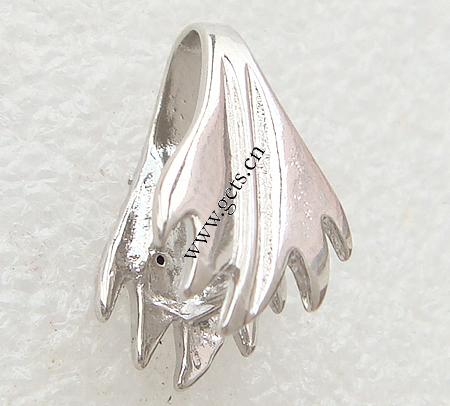 Brass Pinch Bail, Leaf, plated, with rhinestone, more colors for choice, 19x11mm, Sold By PC