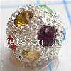 Rhinestone Zinc Alloy Beads, with Zinc Alloy, Round, plated, with Mideast rhinestone Grade A, 10mm 