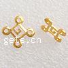 Filigree Brass Connector, Square, plated, 2/2 loop & hollow 13mm Approx 1mm 