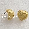 Brass Earring Stud Component, stainless steel post pin, Heart, plated 