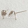 Brass Earring Stud Component, stainless steel post pin, plated, with loop 