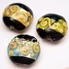 Gold lampwork beads,Flat round,16x15x9mm,Sold per PC