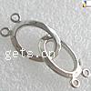 Messing Ring-Ring Verschluss, oval, 2 strängig, keine, frei von Nickel, Blei & Kadmium, verkauft von Box