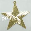 Brass Stamping Pendants, Star, gold color plated 