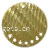 Brass Stamping Connector, Flat Round, flower cut & 1/7 loop, original color 