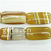 Brazil & Yellow Line Agate Beads , Square tube, Sold per 16-Inch Strand