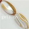 Brazilian Agate Beads Yellow Line , Flat Oval, Sold per 16-Inch Strand