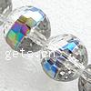Round Crystal Beads, half-plated, handmade faceted 18mm Inch 