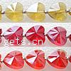 Heart Crystal Beads, handmade faceted Inch 